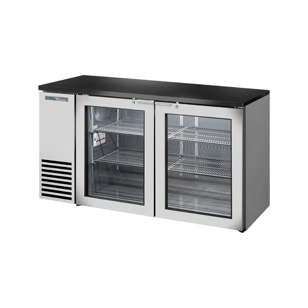 True TBB24-60-2G-Z1-BST-S-1 60 1/8" Bar Refrigerator - 2 Swinging Glass Doors, Stainless, 115v