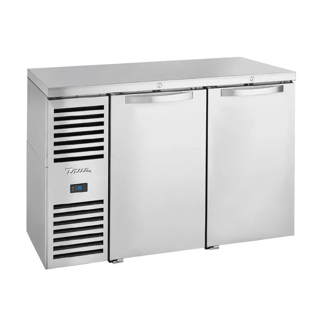 True TBR48-RISZ1-L-S-SS-1 48" Bar Refrigerator - Swinging Solid Doors, Stainless, 115v