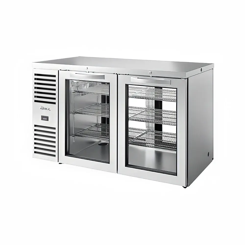 True TBR60-PTSZ1-L-S-GG-GG-1 60" Bar Refrigerator - 1 Swinging Glass Door, Stainless, 115v