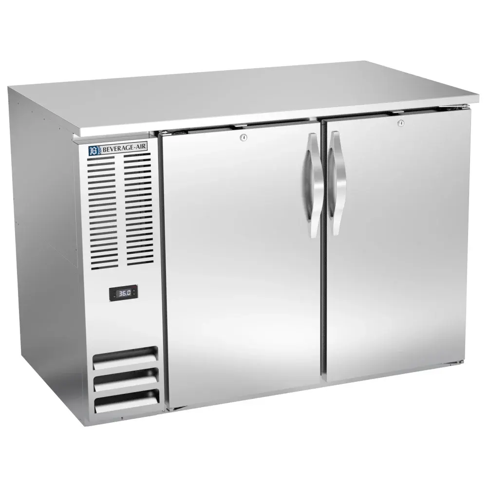 Beverage-Air BB48HC-S 48" Bar Refrigerator - 2 Swinging Solid Doors, Stainless, 115v