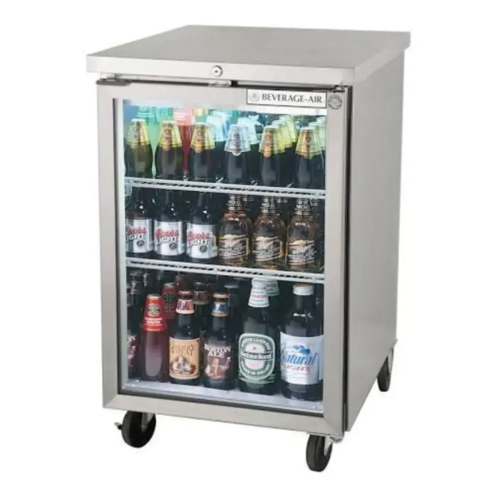 Beverage-Air BB24HC-1-G-S 24" Bar Refrigerator - 1 Swinging Glass Door, Stainless, 115v