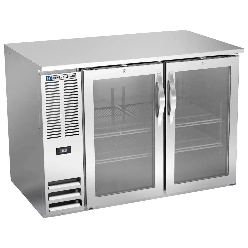 Beverage-Air BB48HC-G-S 48" Bar Refrigerator - 2 Swinging Glass Doors, Stainless, 115v