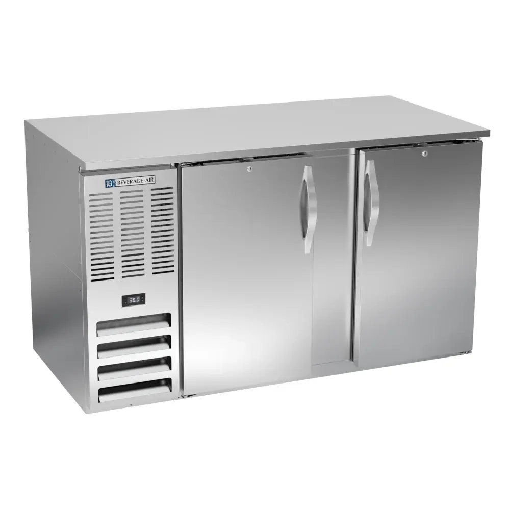 Beverage-Air BB58HC-S 59" Bar Refrigerator - 2 Swinging Solid Doors, Stainless, 115v