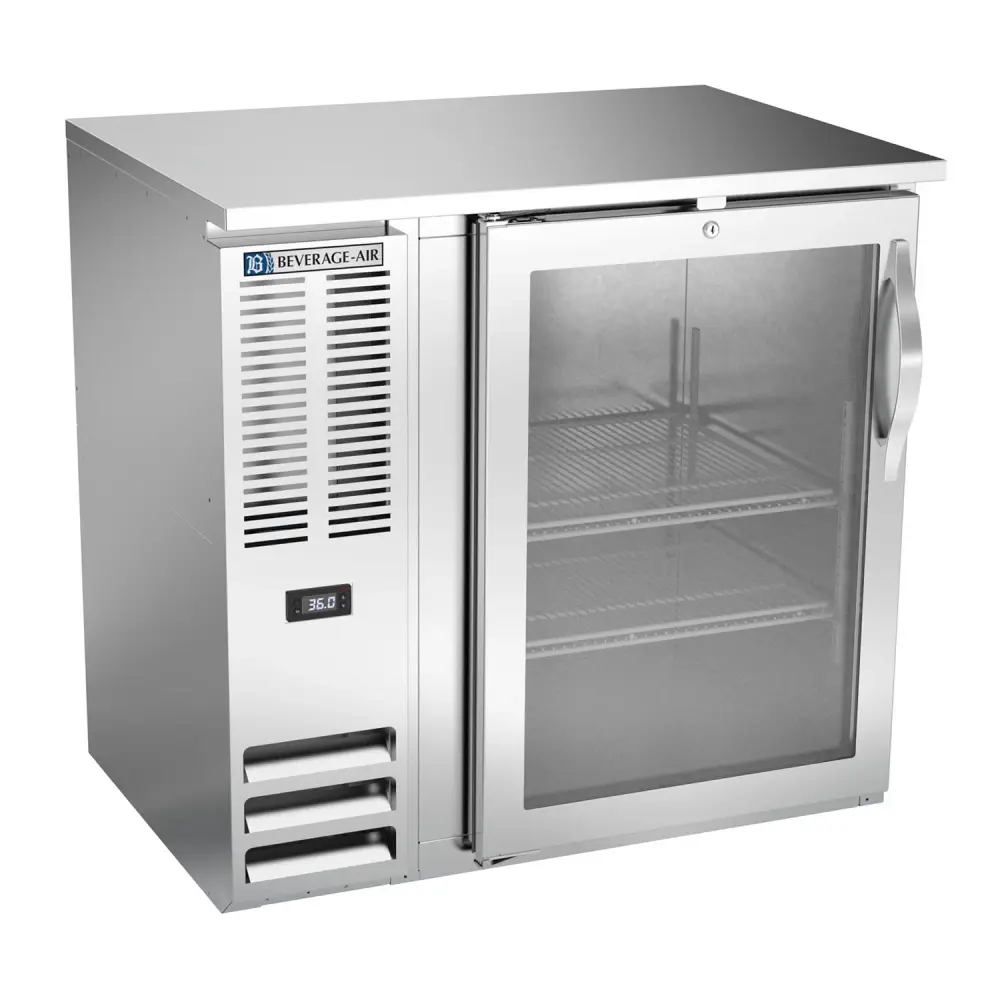 Beverage-Air BBN36HC-G-S 36" Bar Refrigerator - 1 Swinging Glass Door, Stainless, 115v
