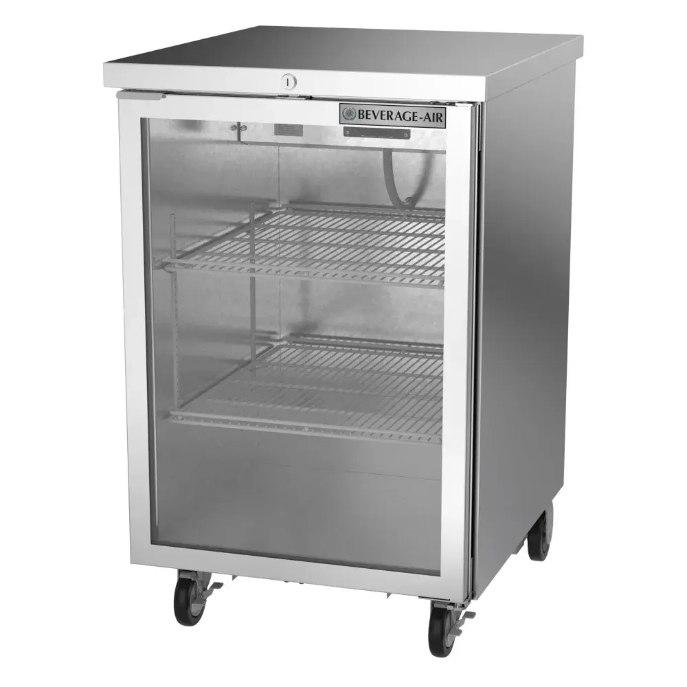 Beverage-Air BB24HC-1-FG-S 24" Bar Refrigerator - 1 Swinging Glass Door, Stainless, 115v