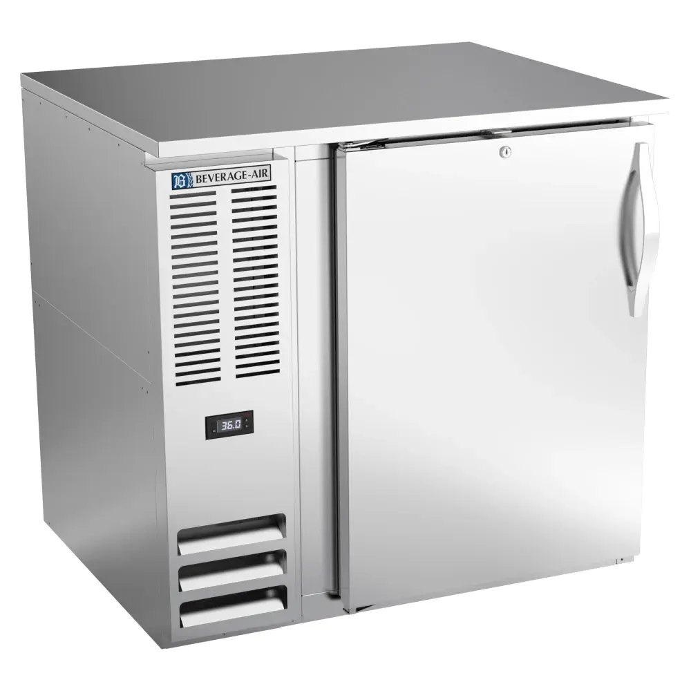 Beverage-Air BB36HC-F-S 36" Bar Refrigerator - 1 Swinging Solid Door, Stainless, 115v