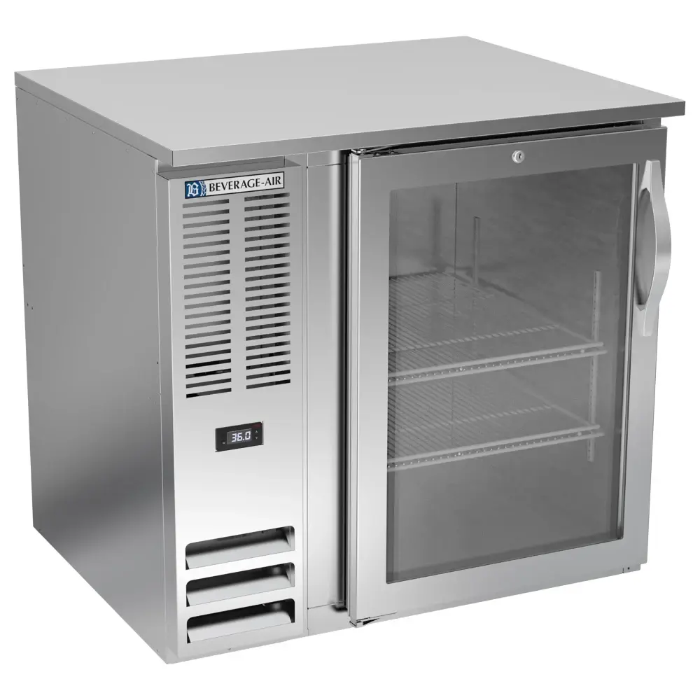 Beverage-Air BB36HC-FG-S 36" Bar Refrigerator - 1 Swinging Glass Door, Stainless, 115v
