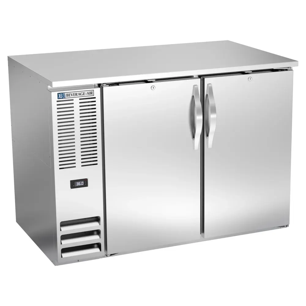 Beverage-Air BB48HC-F-S 48" Bar Refrigerator - 2 Swinging Solid Doors, Stainless, 115v