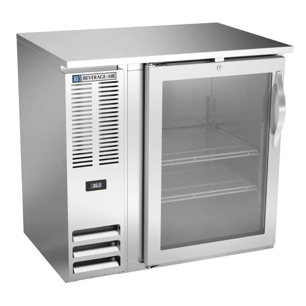 Beverage-Air BBN36HC-FG-S 36" Bar Refrigerator - 1 Swinging Glass Door, Stainless, 115v