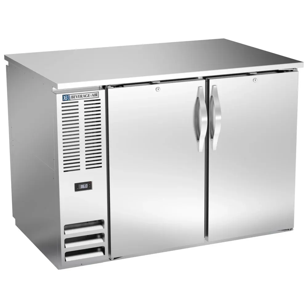 Beverage-Air BB48HC-PT-S 48" Bar Refrigerator - 4 Swinging Solid Doors, Stainless, 115v