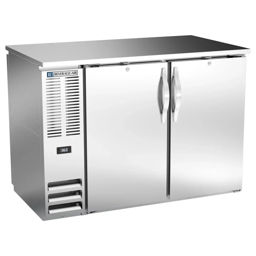 Beverage-Air BBN48HC-PT-S 48" Bar Refrigerator - 4 Swinging Solid Doors, Stainless, 115v