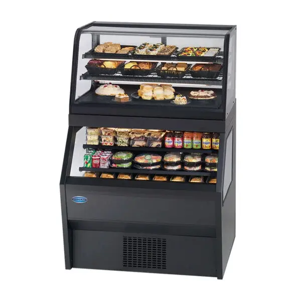 Federal Industries CD4828/RSS4SC 48" Black Dual Service Dual Temperature Merchandiser