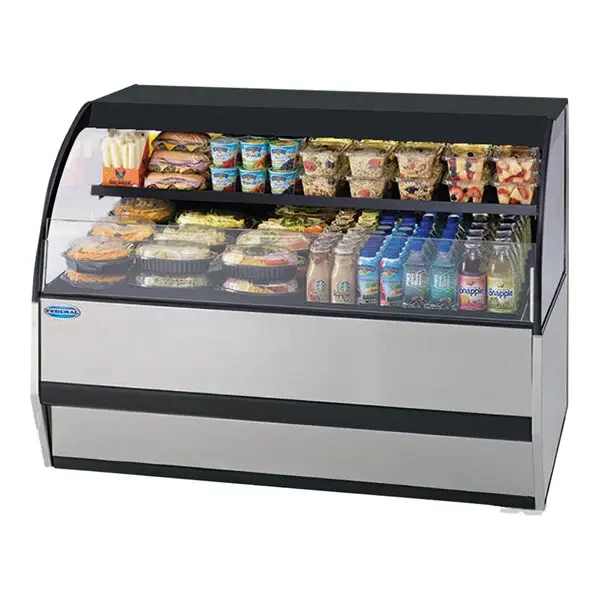 Federal Industries UCRSL4833C Slim-Line 48" Black Curved Horizontal Refrigerated Undercounter Air Merchandiser - 120V