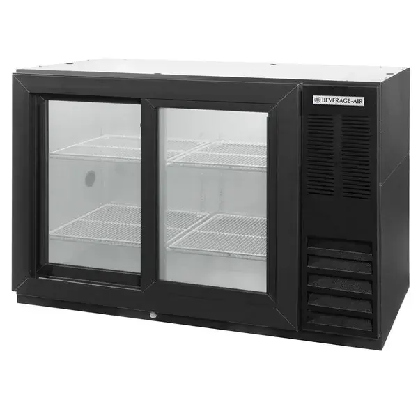 Beverage-Air BB48HC-1-GS-B-WINE 48" Black Underbar Height Sliding Glass Door Back Bar Wine Refrigerator