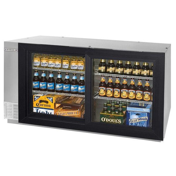 Beverage-Air BB58HC-1-GS-S-WINE 59" Stainless Steel Counter Height Sliding Glass Door Back Bar Wine Refrigerator