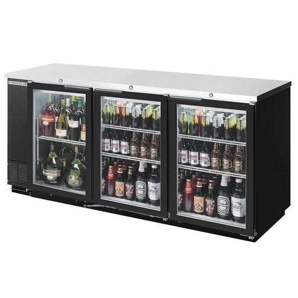Beverage-Air BB78HC-1-G-B-WINE 79" Black Counter Height Glass Door Back Bar Wine Refrigerator
