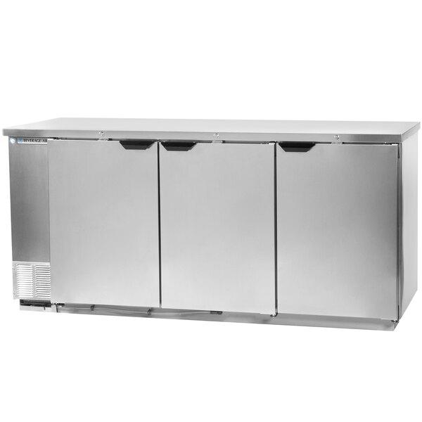 Beverage-Air BB78HC-1-S-WINE 78" Stainless Steel Counter Height Solid Door Back Bar Wine Refrigerator
