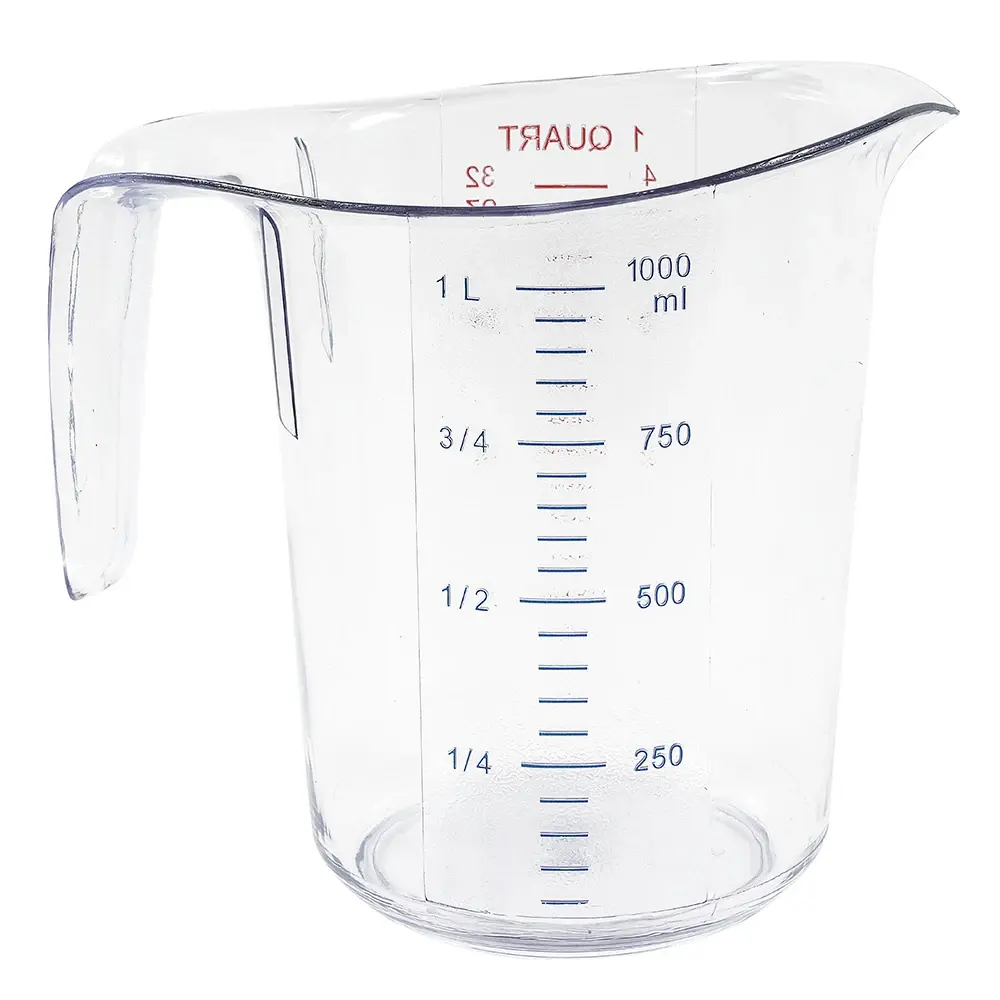 Winco PMCP-100 1 qt Measuring Cup - Polycarbonate, Clear