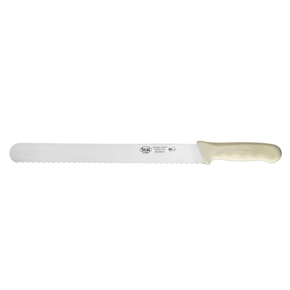 Winco KWP-121 12" Bread Knife w/ White Polypropylene Handle