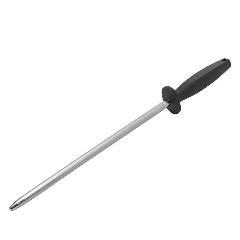 Winco KFP-123 12" Sharpening Steel w/ Extra Fine Grit, Black Handle