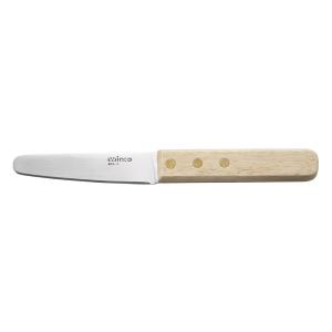 Winco KCL-3 Oyster Clam Knife w/ 3 1/2" Blade & Wooden Handle