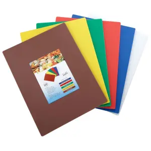 Winco CBST-1520 Cutting Board Set w/ (6) Boards - 15" x 20", Assorted Colors