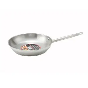 Winco SSFP-14 14 1/4" Stainless Steel Frying Pan w/ Solid Metal Handle