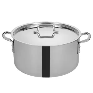 Winco TGSP-20 20 qt Stainless Steel Stock Pot w/ Cover - Induction Ready