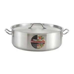 Winco SSLB-25 25 qt Stainless Steel Braising Pot