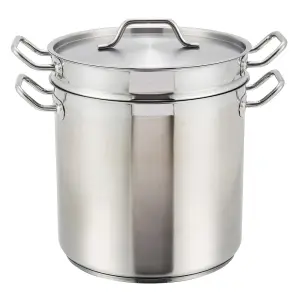 Winco SSDB-12 10 1/4" Stainless Steel Double Boiler w/ 12 qt Capacity
