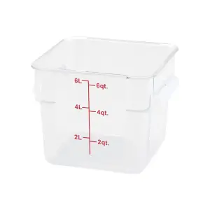 Winco PTSC-6 6 qt Square Food Storage Container - Translucent