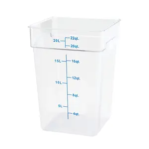 Winco PTSC-22 22 qt Square Food Storage Container - Translucent