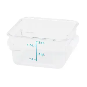 Winco PTSC-2 2 qt Square Food Storage Container - Translucent
