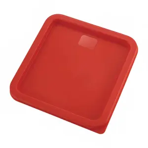 Winco PECC68 Square Cover for 6 & 8 qt Storage Containers, Polyethylene, Red