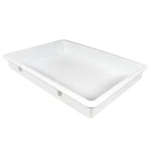 Winco PL-3N Rectangular Dough Box - 25 5/8"L x 18"W x 3 1/4"H, Plastic, White