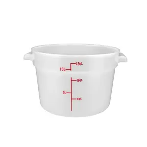 Winco PPRC-12W 12 qt Round Food Storage Container - Polypropylene, White