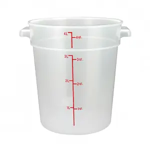 Winco PTRC-4 4 qt Round Storage Container, Polypropylene, Translucent