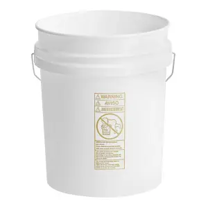 BWAY 5 Gallon White 90 Mil Thickness Round Pail with Metal Handle - 10/Case
