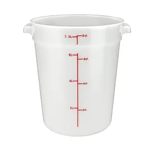 Winco PPRC-8W 8 qt Round Storage Container - Polypropylene, White