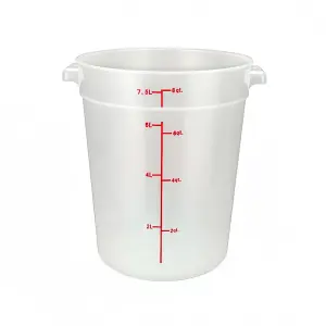 Winco PTRC-8 8 qt Round Storage Container, Polypropylene, Translucent