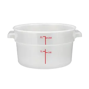 Winco PTRC-2 2 qt Round Storage Container, Polypropylene, Translucent