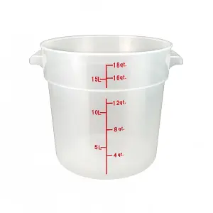 Winco PTRC-18 18 qt Round Storage Container, Polypropylene, Translucent