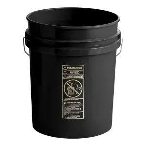 BWAY 5 Gallon Black 90 Mil Thickness Round Pail with Metal Handle - 10/Case