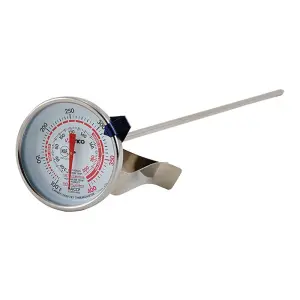 Winco TMT-CDF3 Dial Type Candy Deep Fry Thermometer w/ 100 to 400 Temperature Range