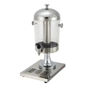 Winco 902 2 1/5 gal Beverage Dispenser w/ Ice Tube - Plastic Container, Stainless Base