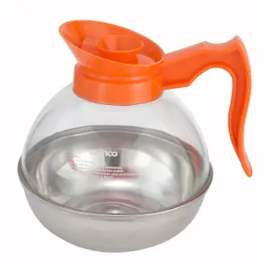 Winco CD-64O 64 oz Decaf Coffee Decanter w/ Stainless Steel Base, Plastic