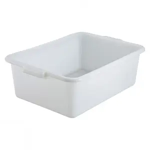 Winco PL-7W Bus Box - 21 1/2" x 15" x 7", White