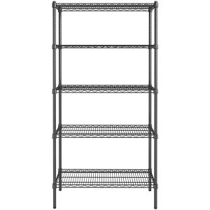 Steelton 18" Wide NSF Black Epoxy 5-Shelf Kit with 72" Posts