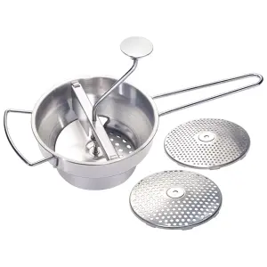 Winco SVM-3 2 qt Food Mill w/ (3) Cutting Plates, Stainless Steel