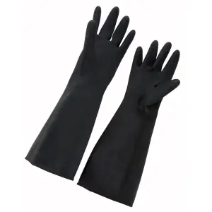 Winco NLG-1018 Large Natural Latex Gloves, 10 x 18", Black